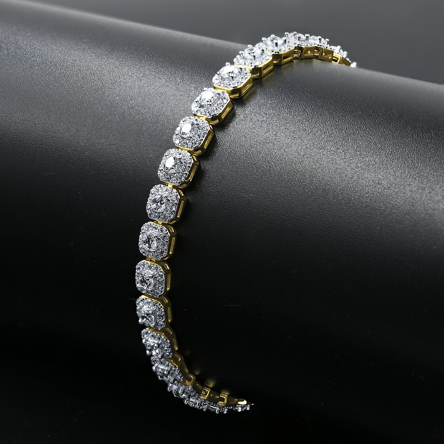 FABLE 4.68 CTW CZ RHODIUM MOISSANTE ICED OUT BRACELET | 995481